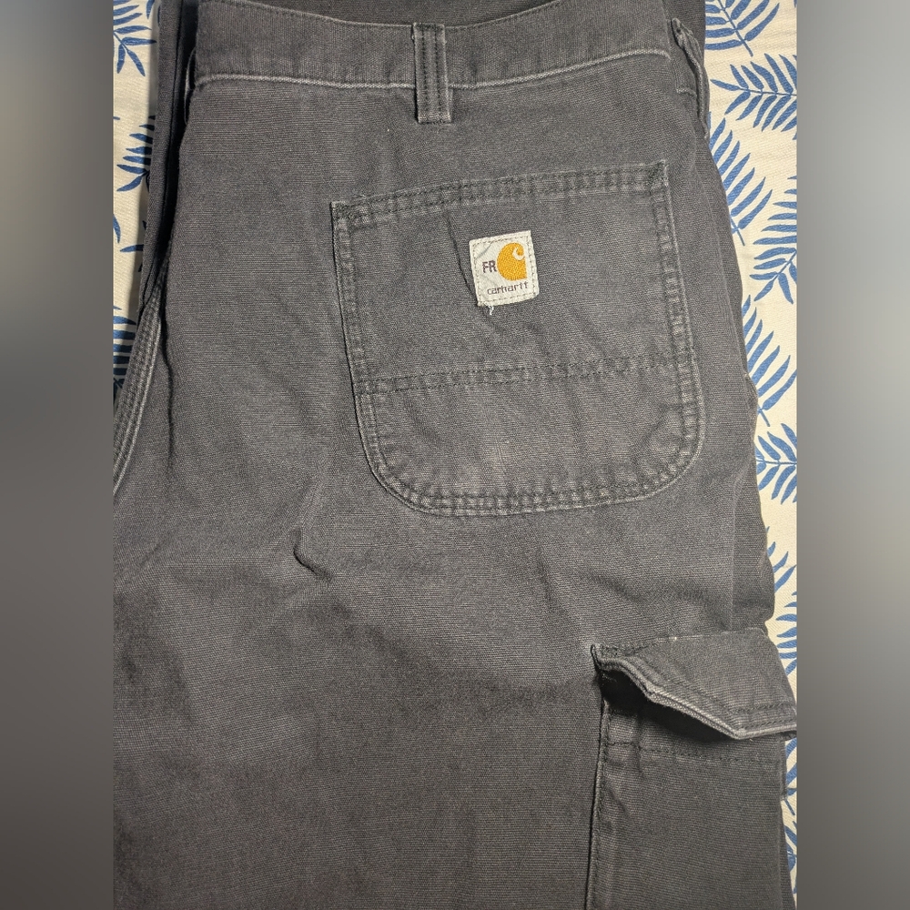 Carhartt FR Black Cargo Work Pants Size 40x30